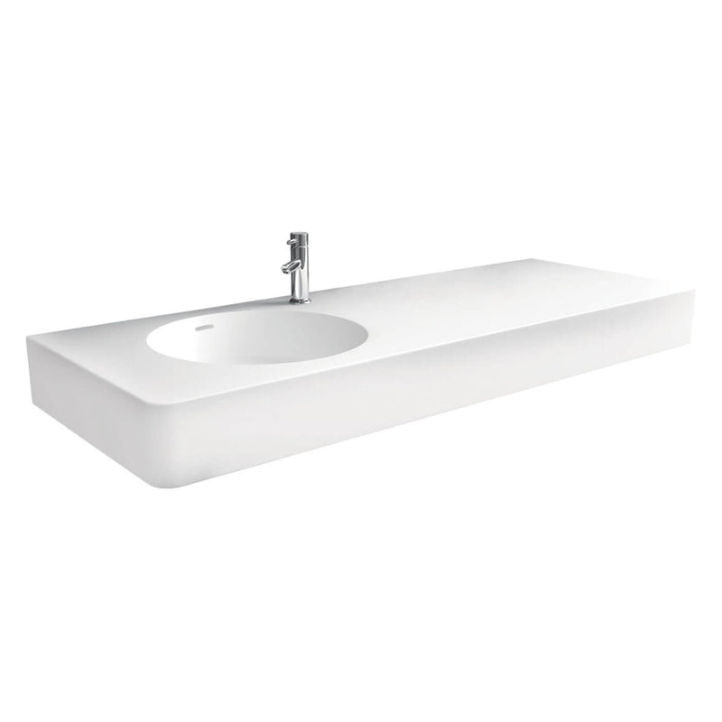 Encanto Left Hand Bowl Cast Stone Wall Hung Basin 1200mm