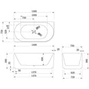 Enflair Fluted Groove Corner Bathtub 1500-1700mm