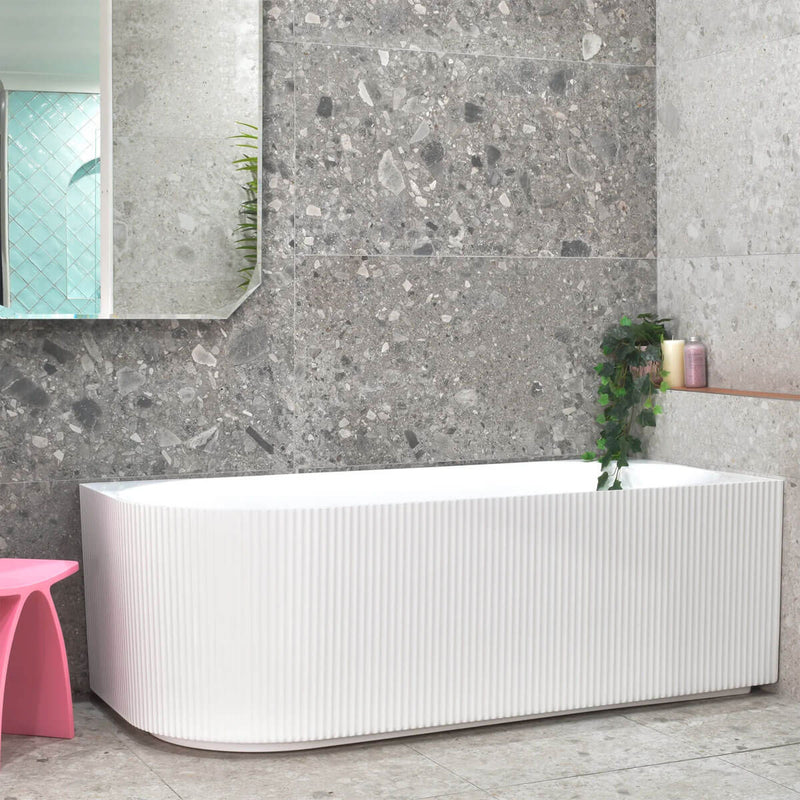 Enflair Fluted Groove Corner Bathtub 1500-1700mm