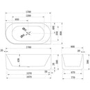 Enflair Fluted Groove Corner Bathtub 1500-1700mm