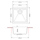 Enigma Single Bowl Granite Sink 430x460x200mm