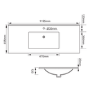 Eva Poly Marble Benchtop with Taphole 1200mm