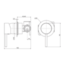 Kaya Pin Handle Shower Wall Mixer