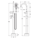 Tono Square Floor Mounted Bath Mixer Spout