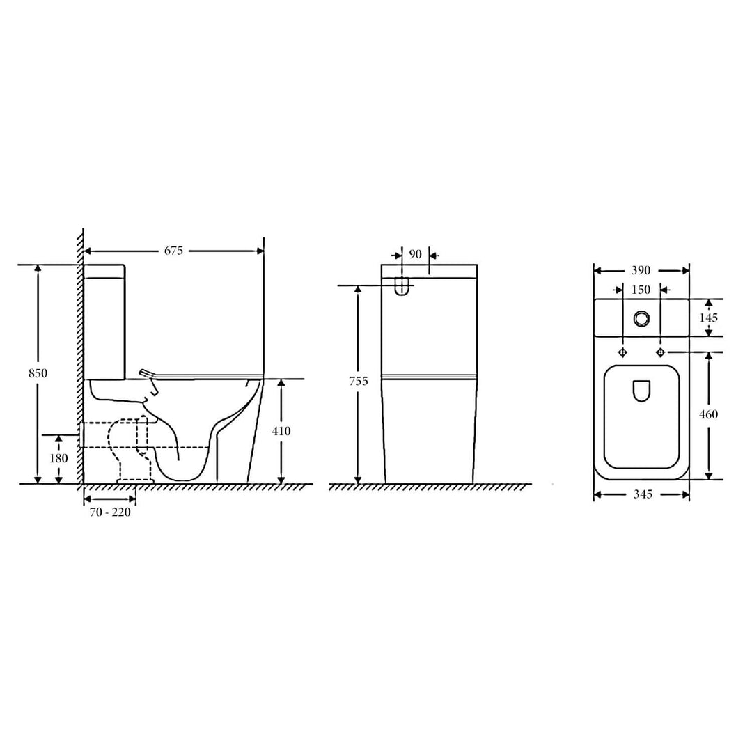 Florence Rimless Square Back to Wall Toilet Suite