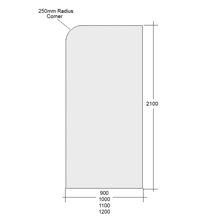 10mm Frameless Curved Fluted Shower Screen Fixed Panel