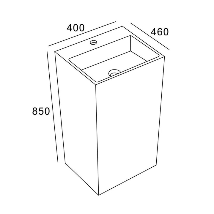 Genoa Freestanding Pedestal Concrete Basin