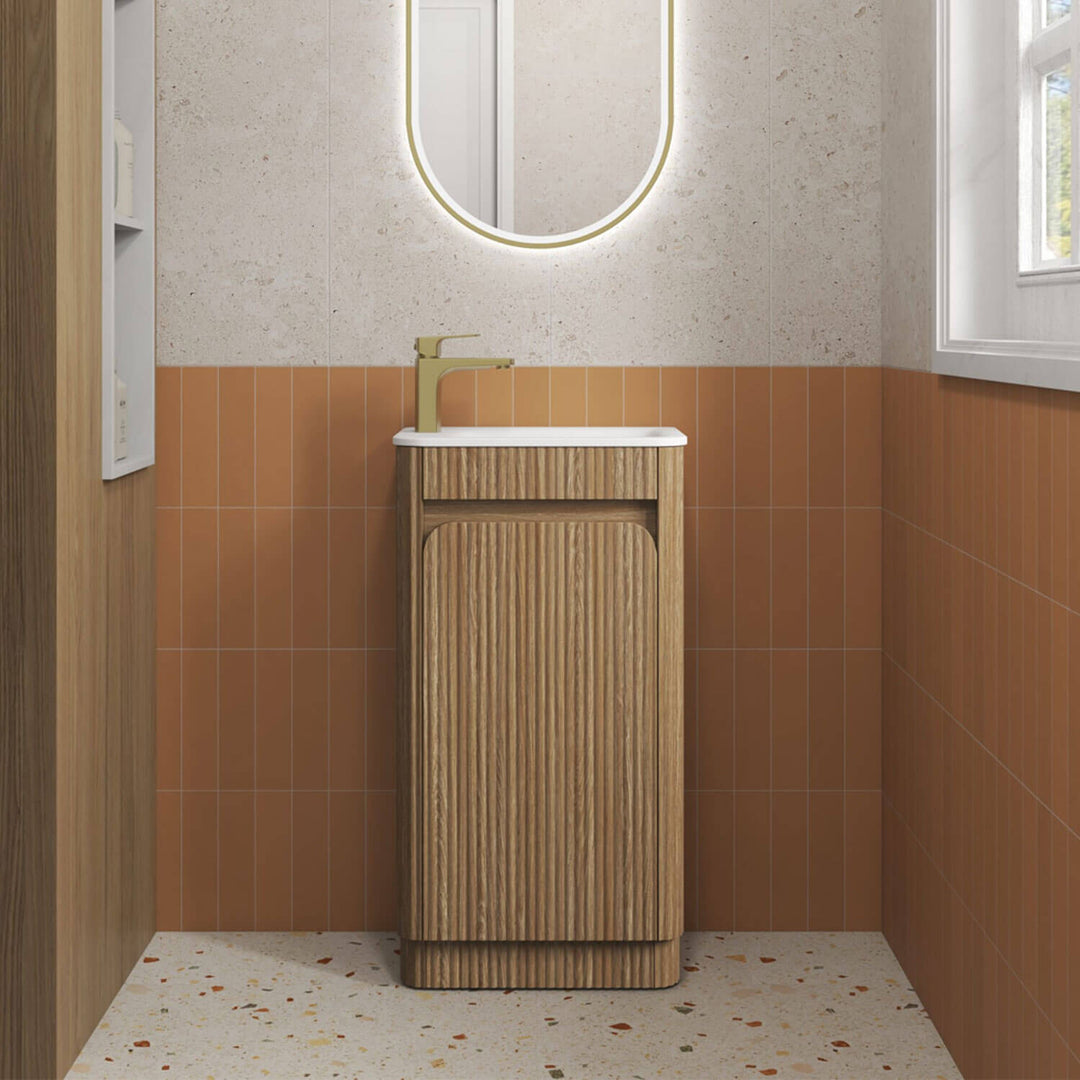 Hartelle Curved Fluted Compact Vanity 450mm