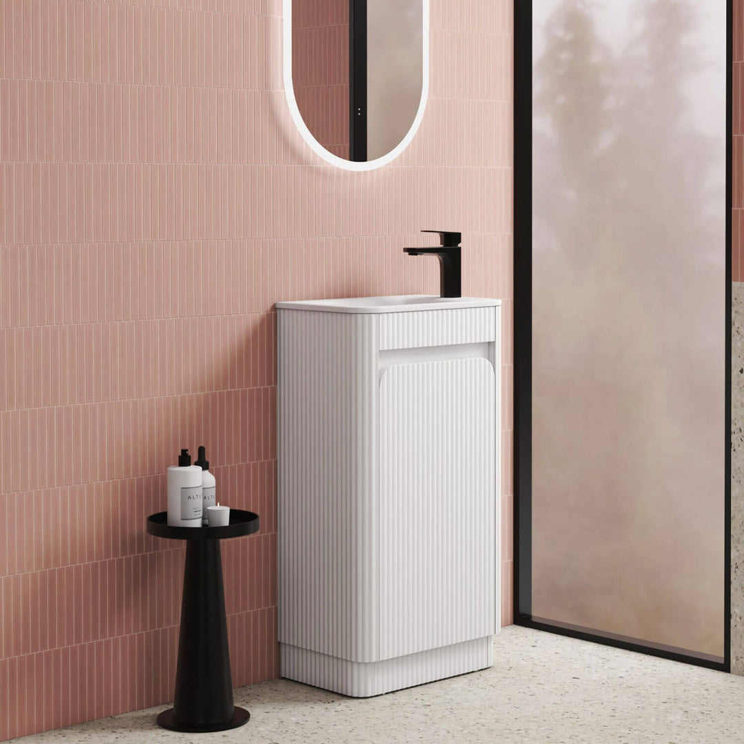 Hartelle Curved Fluted Compact Vanity 450mm