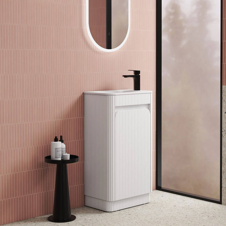 Hartelle Curved Fluted Compact Vanity 450mm