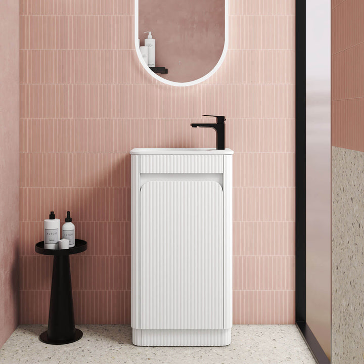 Hartelle Curved Fluted Compact Vanity 450mm