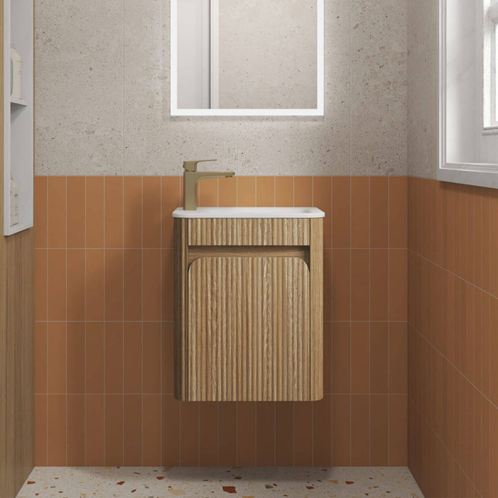 Hartelle Curved Wall Hung Compact Vanity 450mm