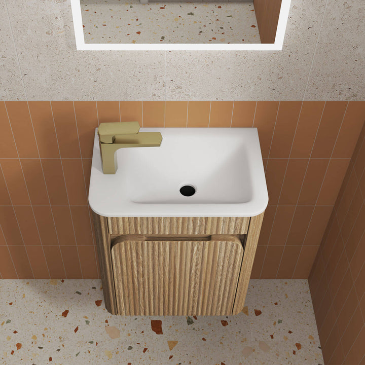 Hartelle Curved Wall Hung Compact Vanity 450mm