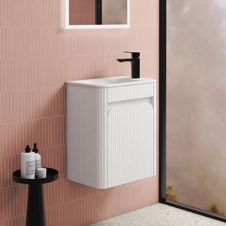 Hartelle Curved Wall Hung Compact Vanity 450mm