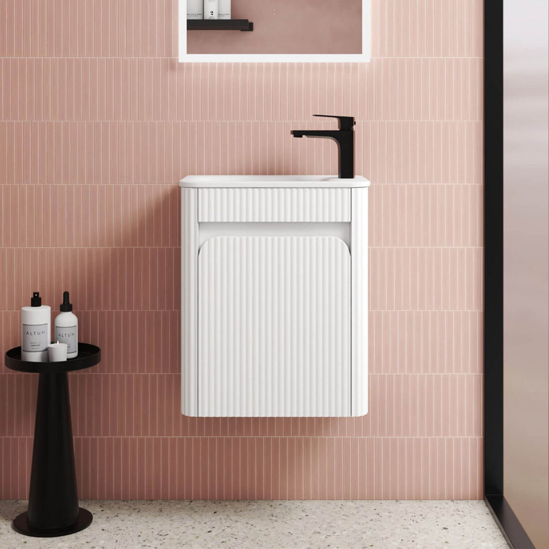 Hartelle Curved Wall Hung Compact Vanity 450mm