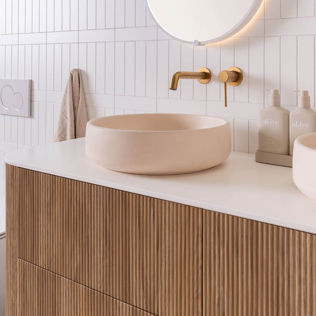 Jean Round Curved Concrete Basin 400mm