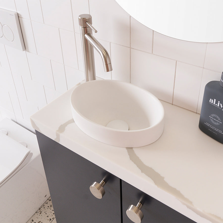 Joy Inset Oval Solid Surface Basin 277x190mm – Sunlight Bathrooms