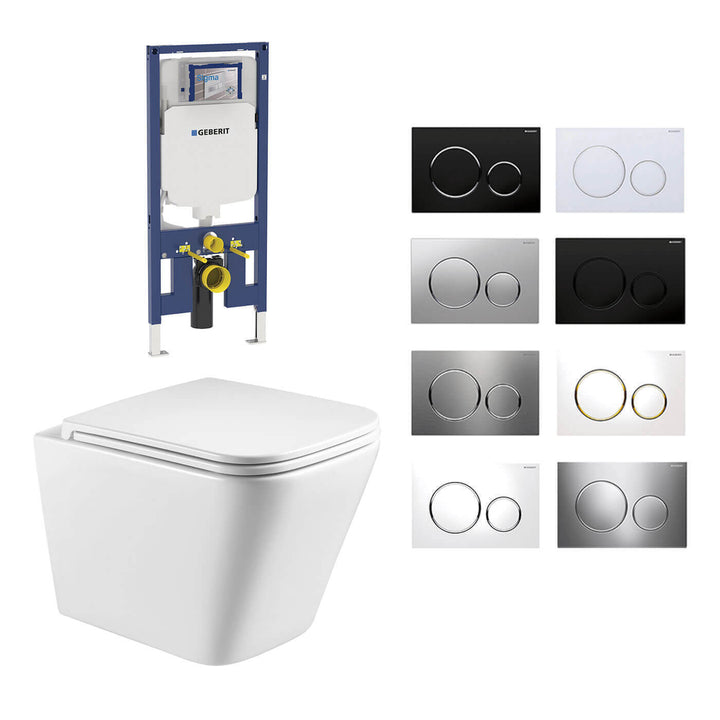 Kansas Wall Hung Rimless Toilet Geberit Sigma 20 Package