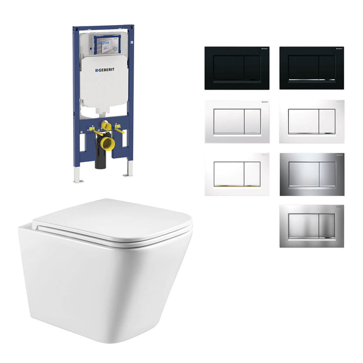 Kansas Wall Hung Rimless Toilet Geberit Sigma 30 Package