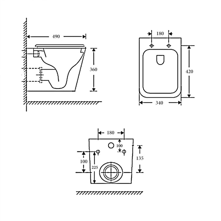 Kansas Wall Hung Rimless Toilet Geberit Sigma 20 Package