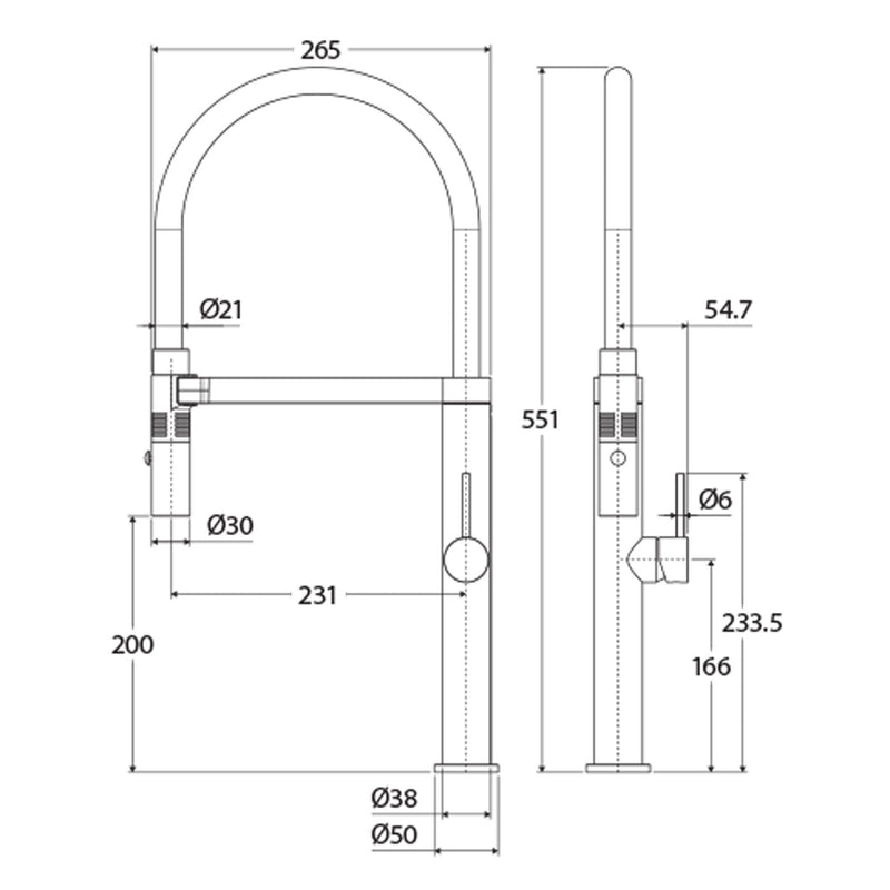 Kaya Detachable Gooseneck Sink Mixer