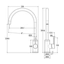 Kaya Pin Handle Gooseneck Sink Mixer