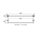 Kaya Single Round Towel Rail 900mm