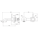 Kaya Upright Handle Wall Mixer Set with Backplate