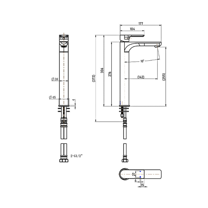 Kiama Brass Tall Basin Mixer