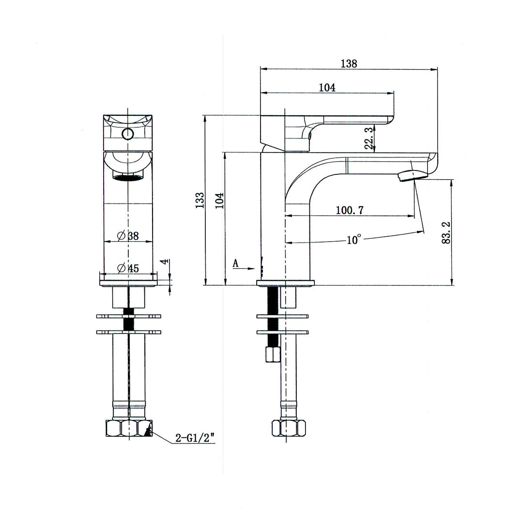Kiama Short Brass Basin Mixer