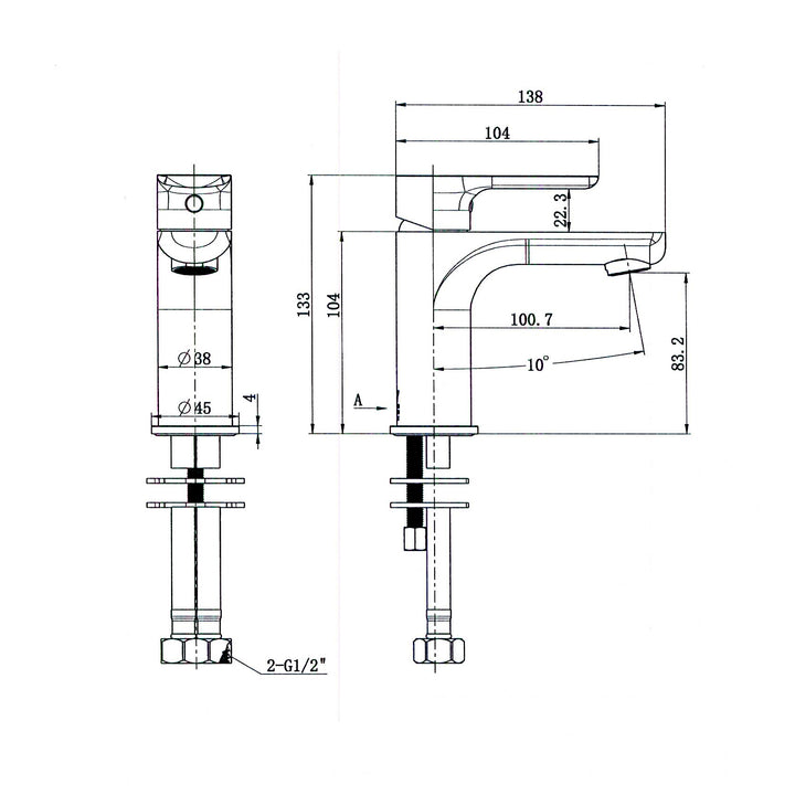 Kiama Short Brass Basin Mixer