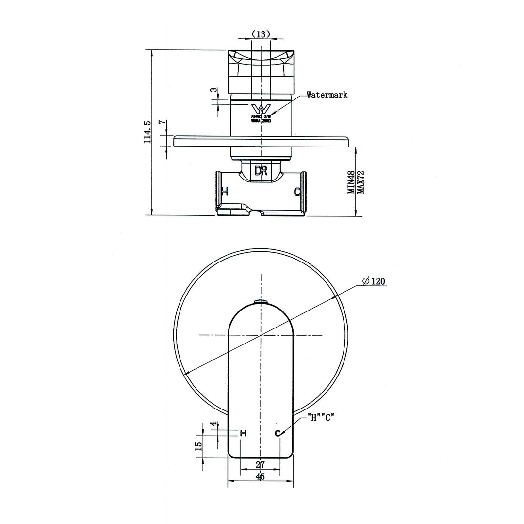 Kiama Brass Wall Mixer