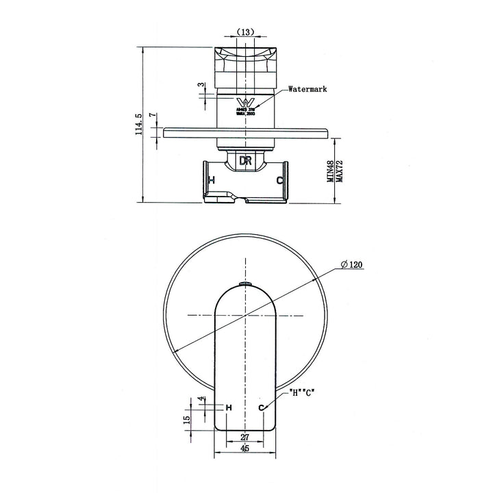 Kiama Brass Wall Mixer
