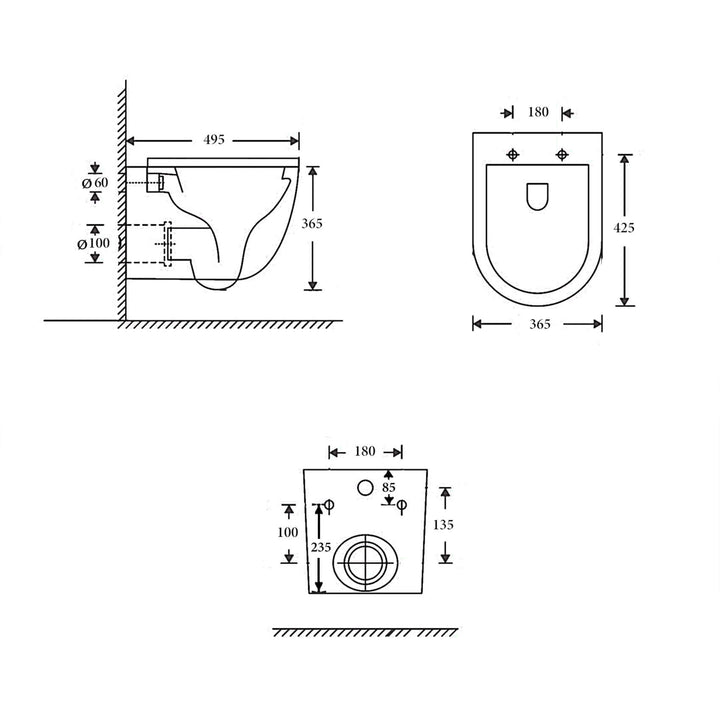 Kiev Wall Hung Tornado Toilet Geberit Sigma 30 Package