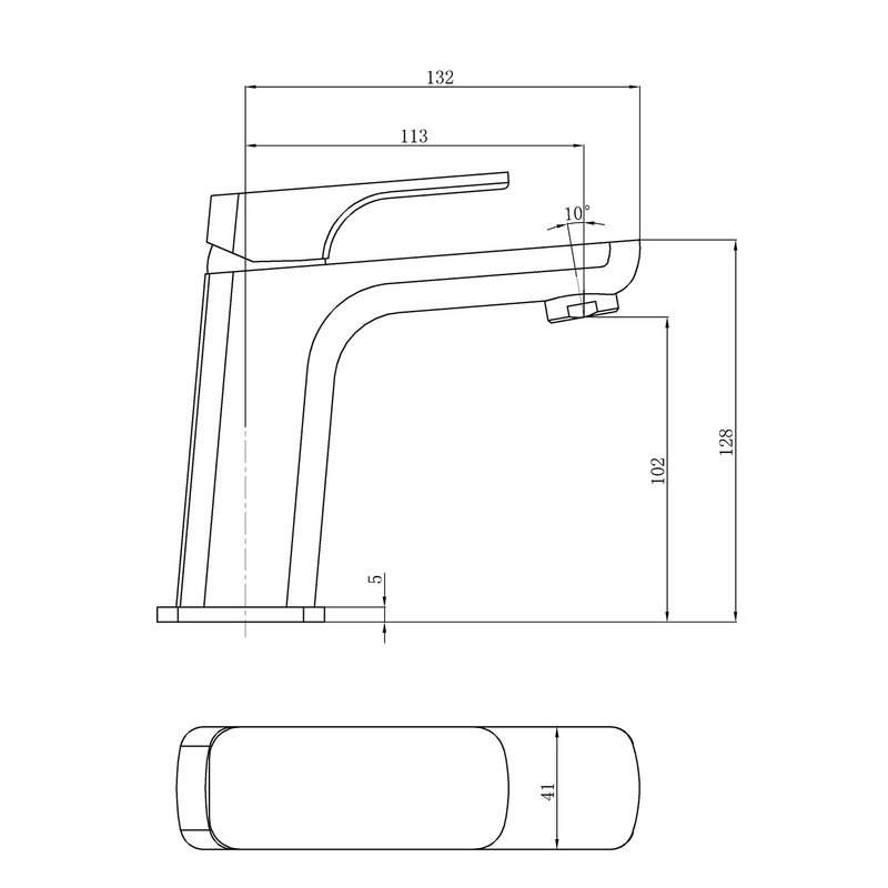 Kompakt Square Short Basin Mixer