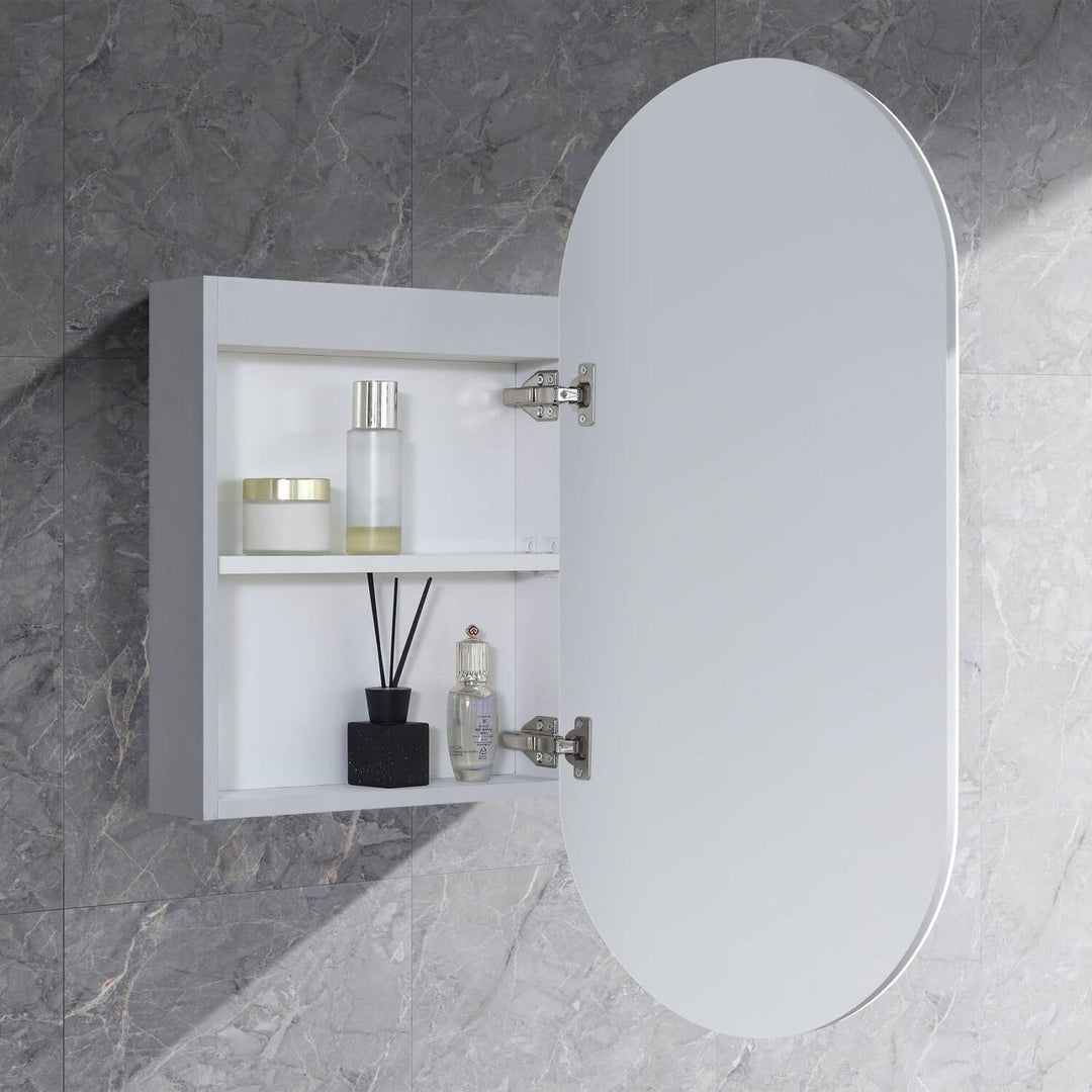 Krystal Oval Mirror Cabinet 450x900mm
