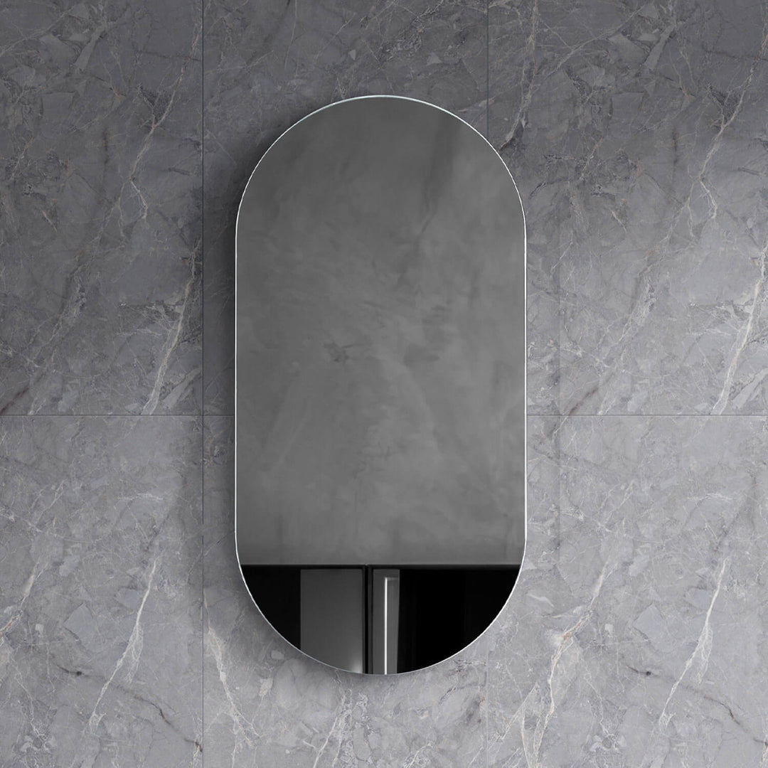 Krystal Oval Mirror Cabinet 450x900mm