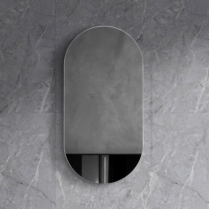 Krystal Oval Mirror Cabinet 450x900mm