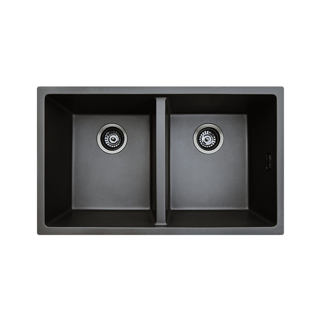 Kuro Granite Double Bowl Kitchen Sink 787×457mm