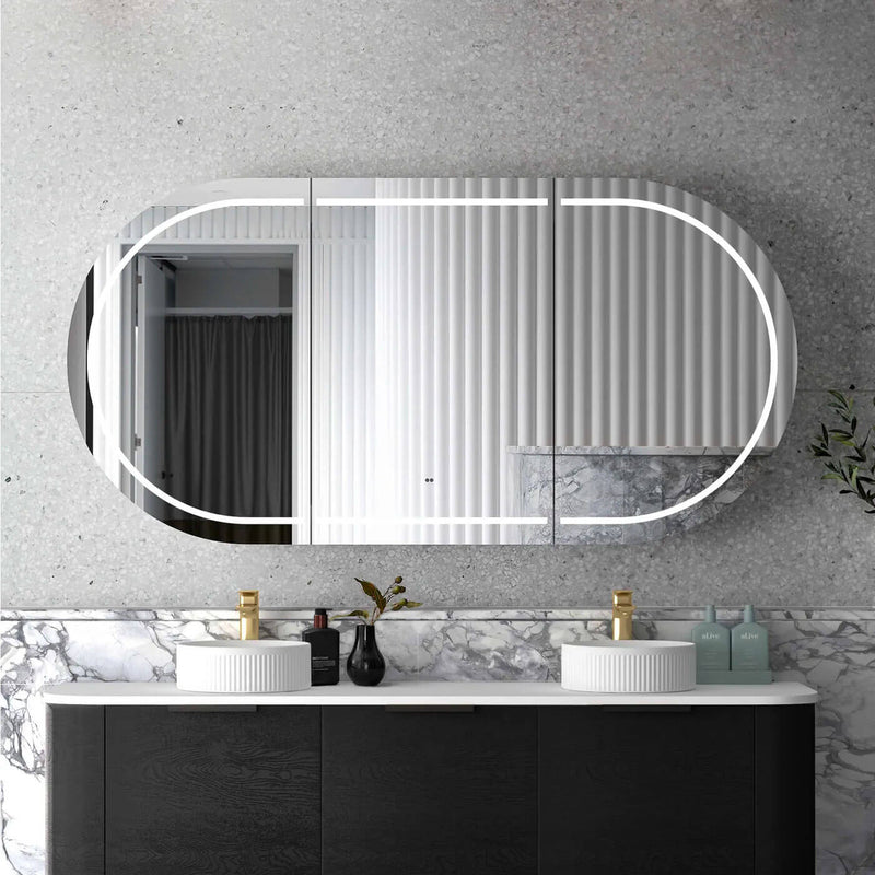 LED Bondi Curved Mirror Shaving Cabinet 900-1800mm