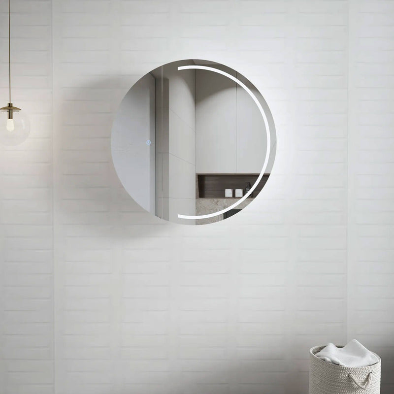 LED London Circle Mirror Shaving Cabinet 800mm