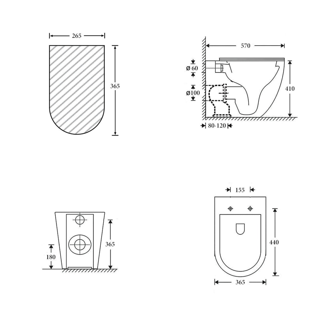 Lagos In Wall Rimless Tornado Toilet R&T Package