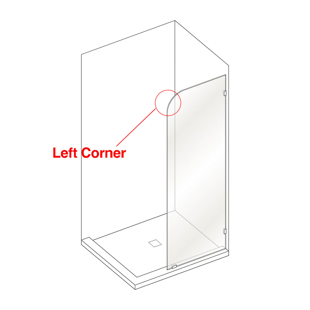 10mm Frameless Curved Fluted Shower Screen Fixed Panel