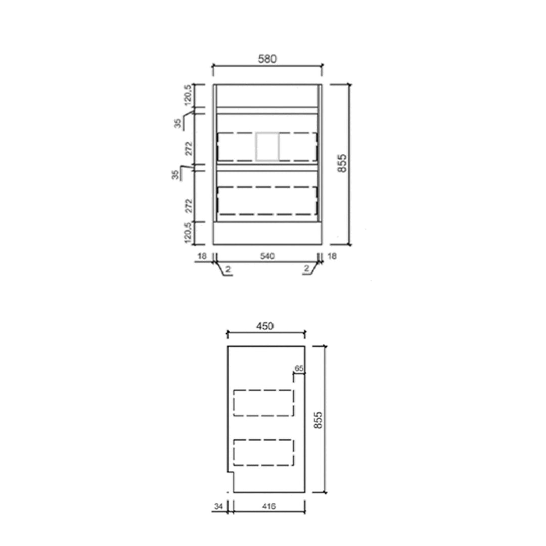 Leona White Drawers Only Floor Mounted Vanity