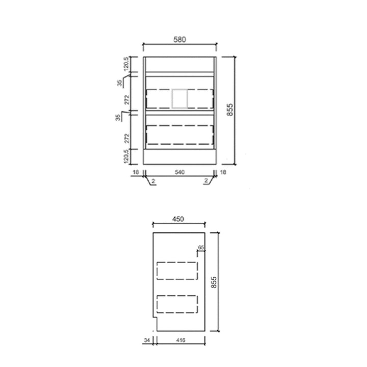 Leona White Drawers Only Floor Mounted Vanity