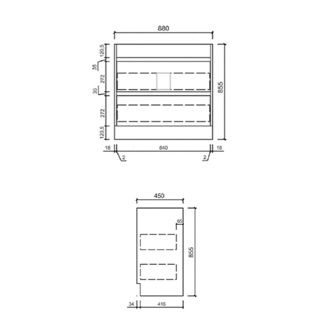 Leona White Drawers Only Floor Mounted Vanity
