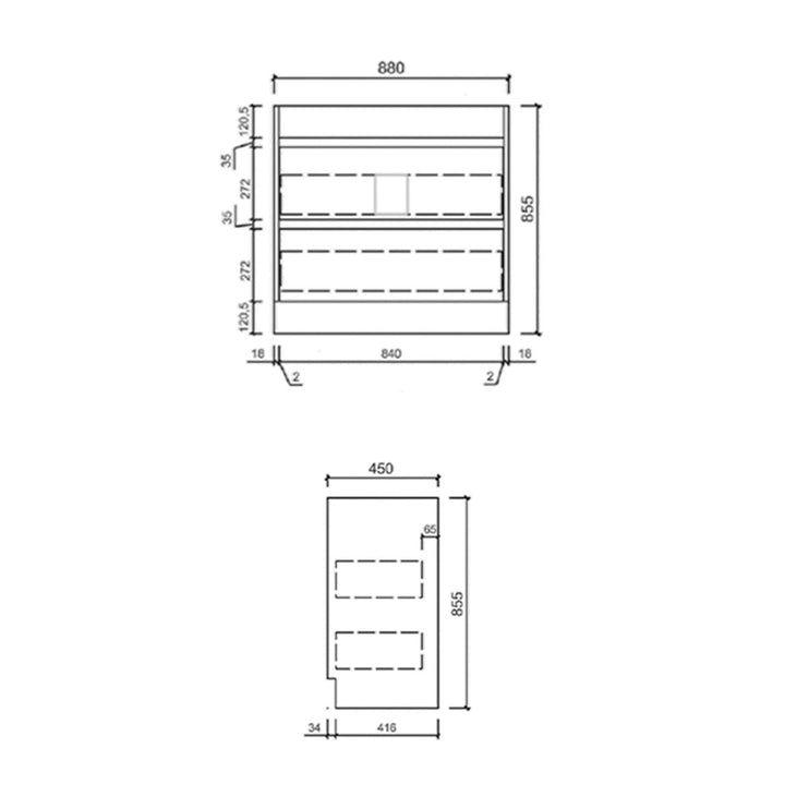 Leona White Drawers Only Floor Mounted Vanity