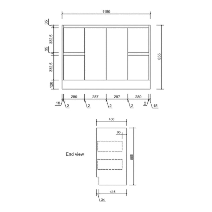 Limson White Soft-Close Floor Mounted Vanity