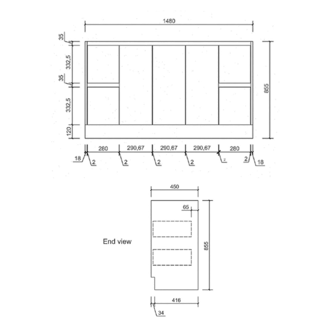 Limson White Soft-Close Floor Mounted Vanity