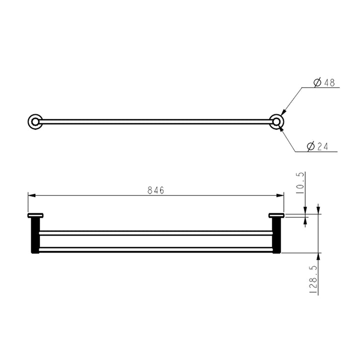 Linie Fluted Double Towel Rail
